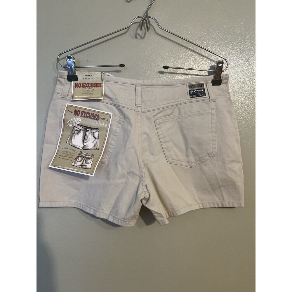 Vintage Y2K Low Rise Button Fly Micro Beige Shorts 90s Ames 7/8 NWT